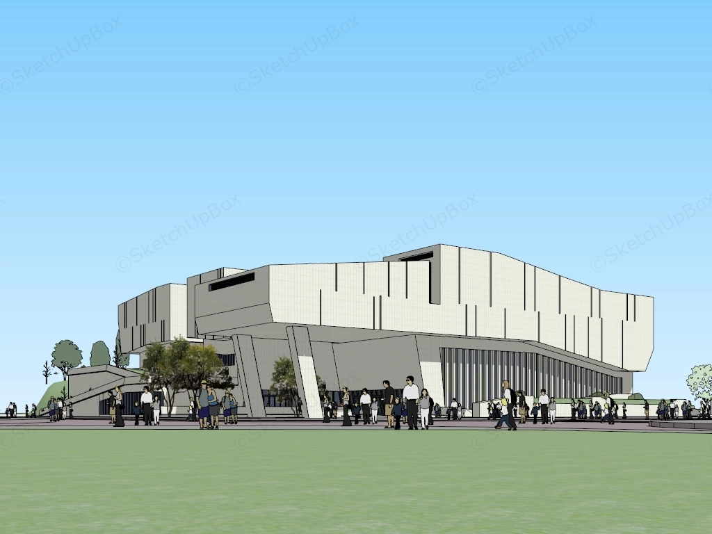 Modern Cultural Exhibition Center And Museum Complex Sketchup 3D Model Preview - SketchupBox