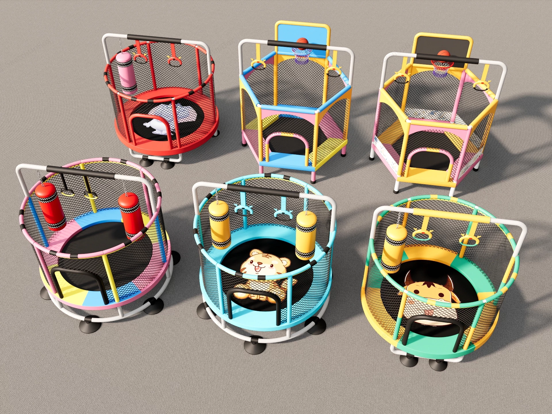 Multi Functional Indoor Toddler Trampolines Sketchup 3D Model Preview - SketchupBox