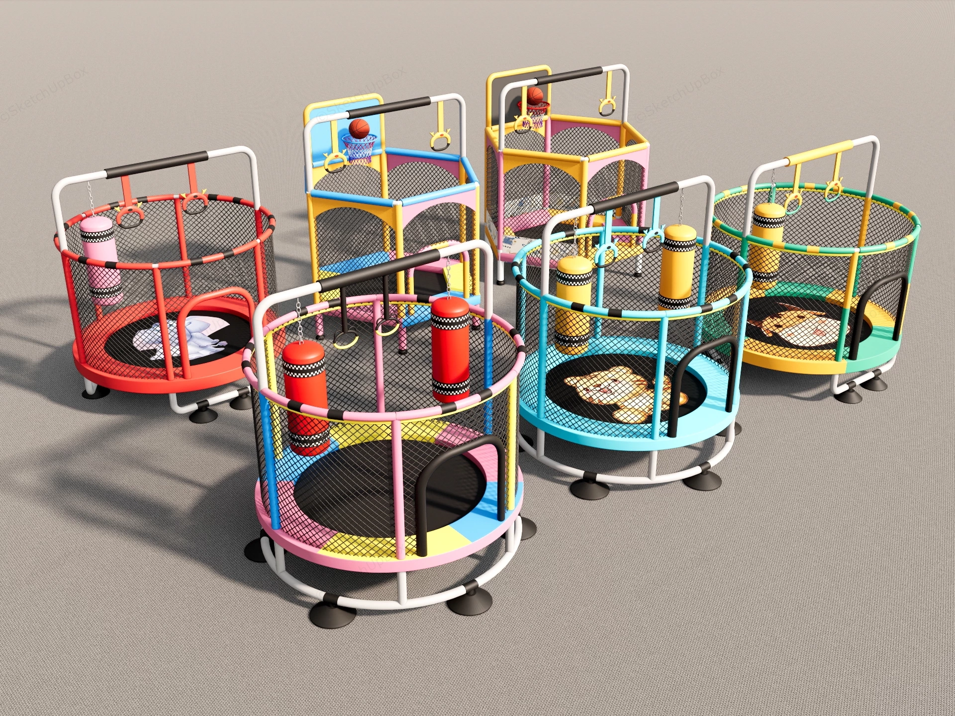 Multi Functional Indoor Toddler Trampolines Sketchup 3D Model Preview - SketchupBox