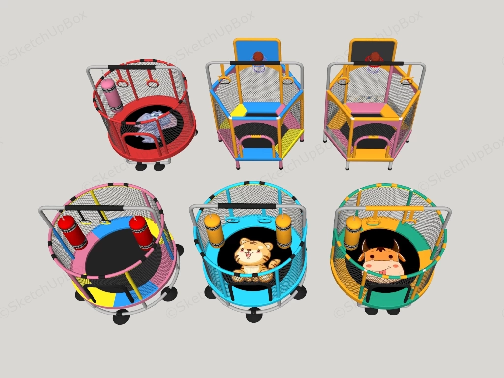 Multi Functional Indoor Toddler Trampolines Sketchup 3D Model Preview - SketchupBox