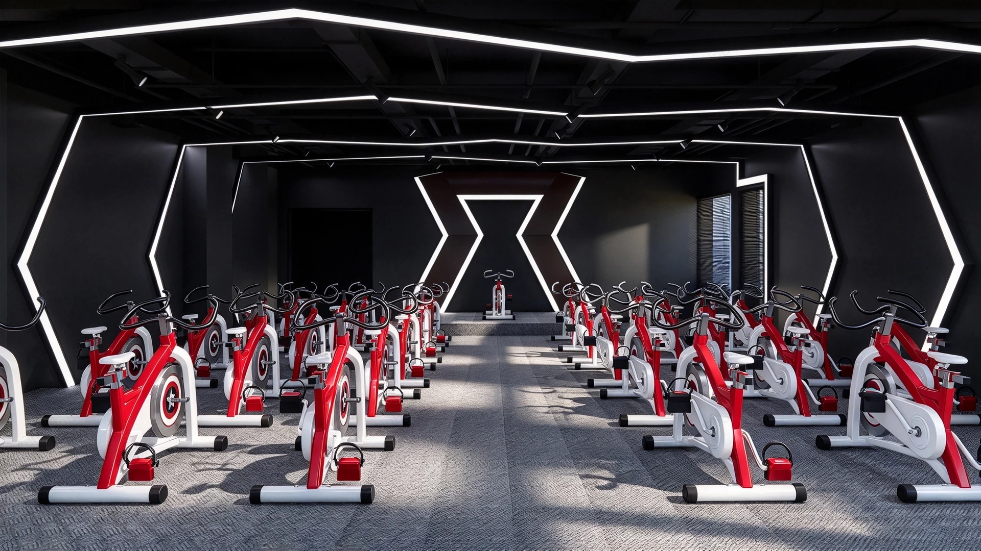 Modern Commercial Spinning Studio Interior Sketchup 3D Model Preview - SketchupBox