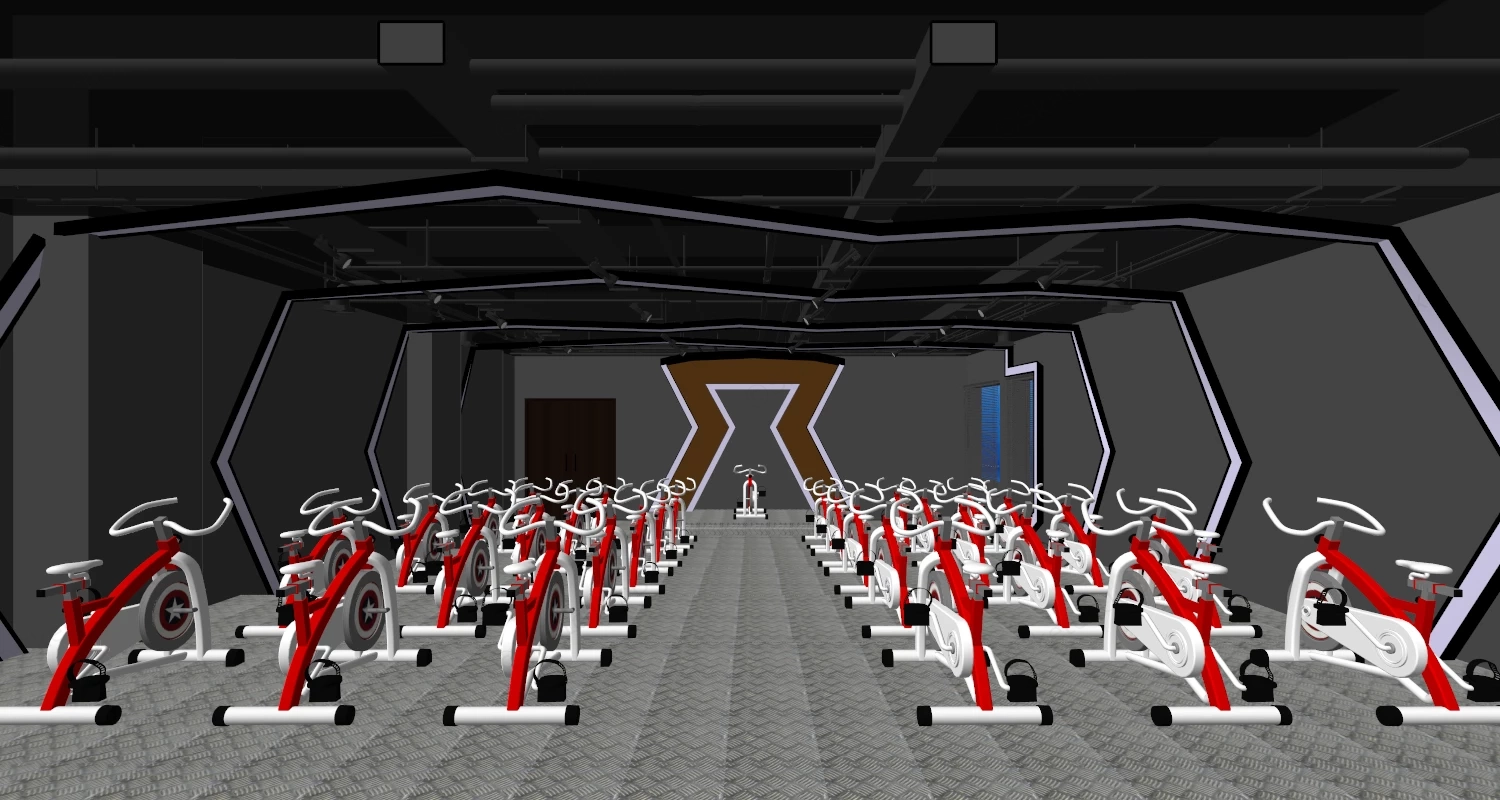 Modern Commercial Spinning Studio Interior Sketchup 3D Model Preview - SketchupBox