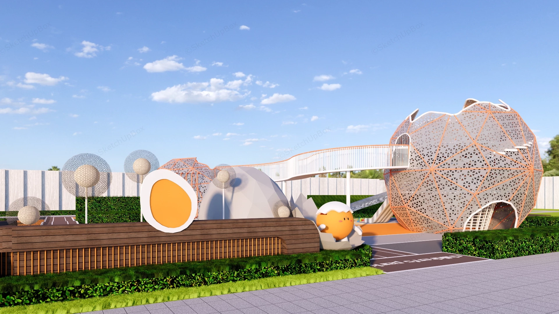 Outdoor Children's Playground Project Sketchup 3D Model Preview - SketchupBox