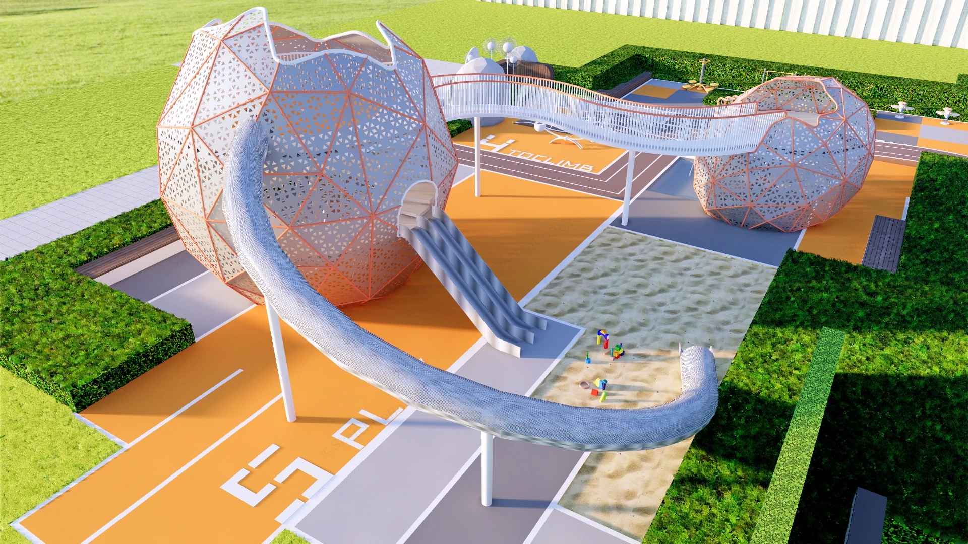 Outdoor Children's Playground Project Sketchup 3D Model Preview - SketchupBox