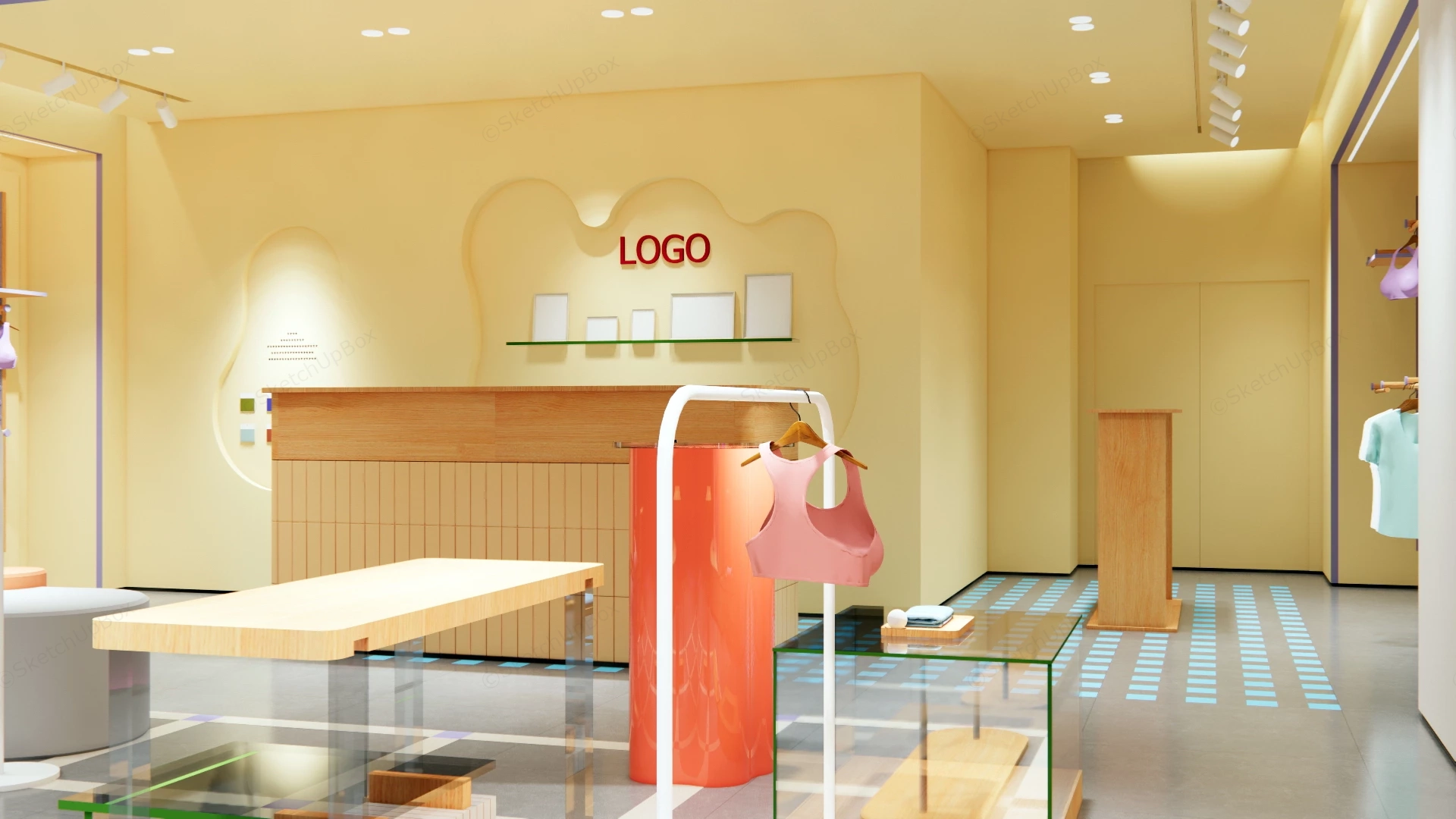 Modern Retail Lingerie Boutique Store Interior Design Sketchup 3D Model Preview - SketchupBox