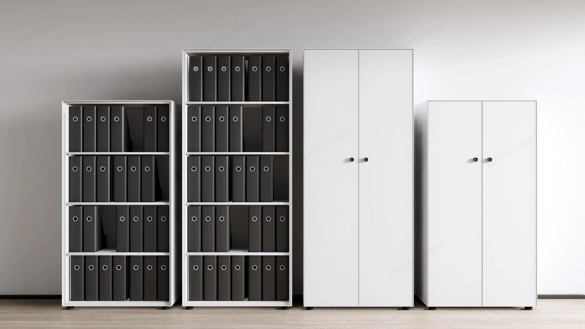Modular Office Storage Cabinet Combination Sketchup 3D Model Preview - SketchupBox