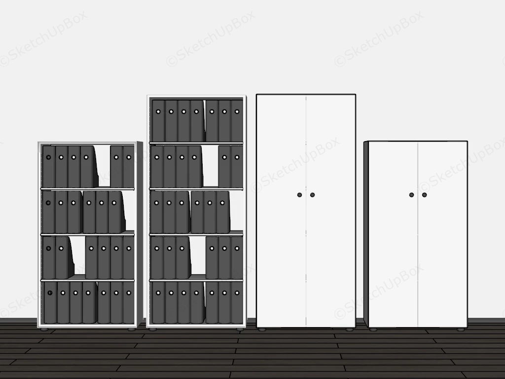 Modular Office Storage Cabinet Combination Sketchup 3D Model Preview - SketchupBox