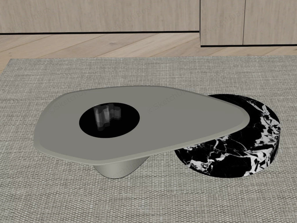 Modern Organic Nesting Coffee Table Set Sketchup 3D Model Preview - SketchupBox