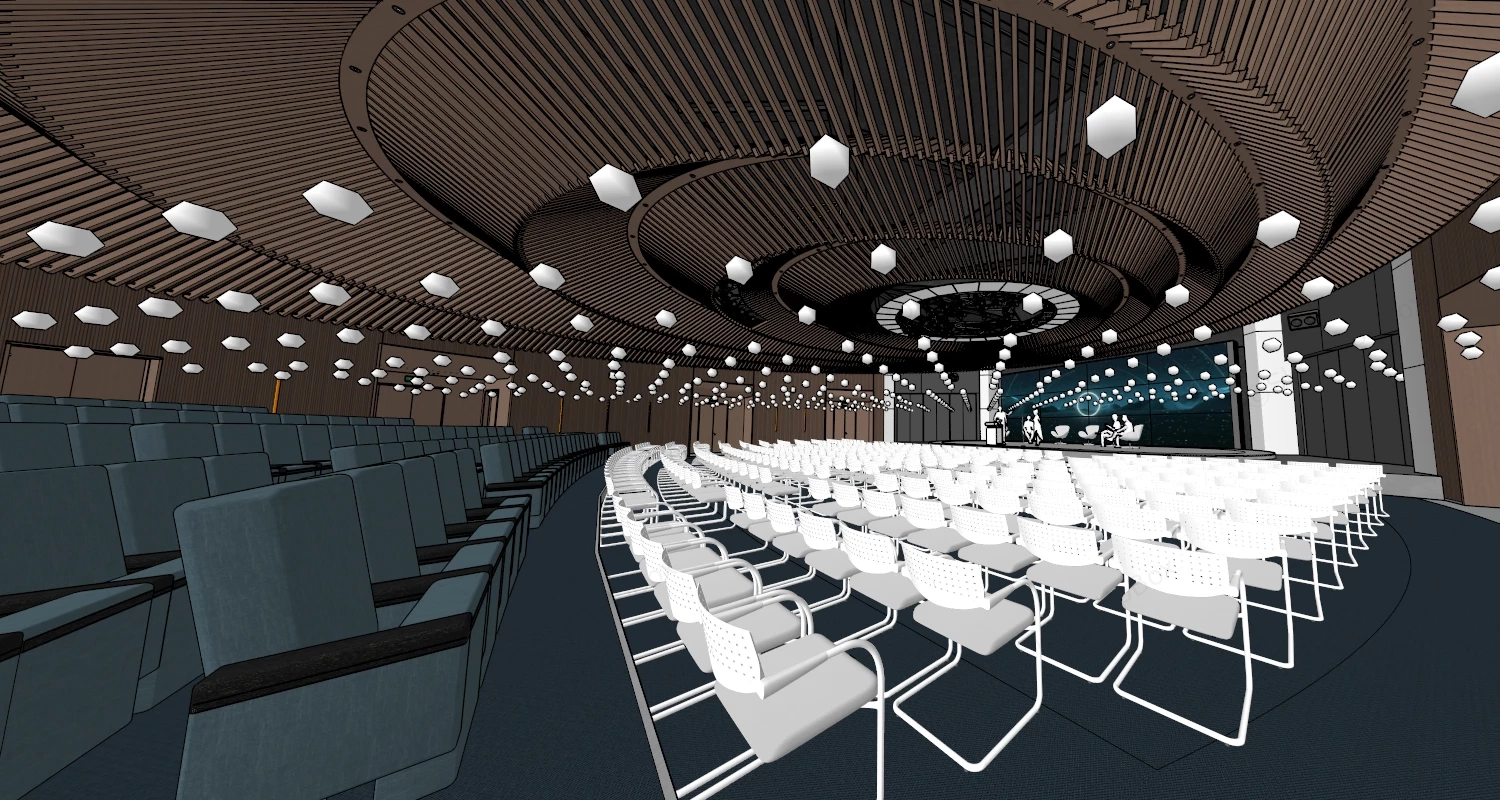 Modern Circular Auditorium &  Lecture Hall Interior Sketchup 3D Model Preview - SketchupBox