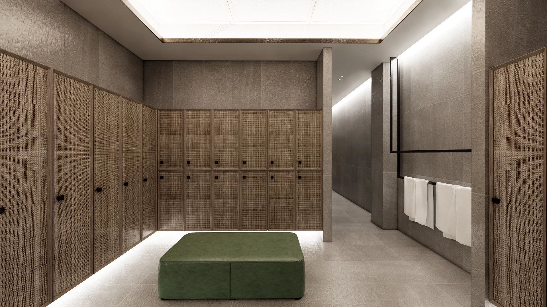 Modern Luxury Spa Locker Room Design Sketchup 3D Model Preview - SketchupBox