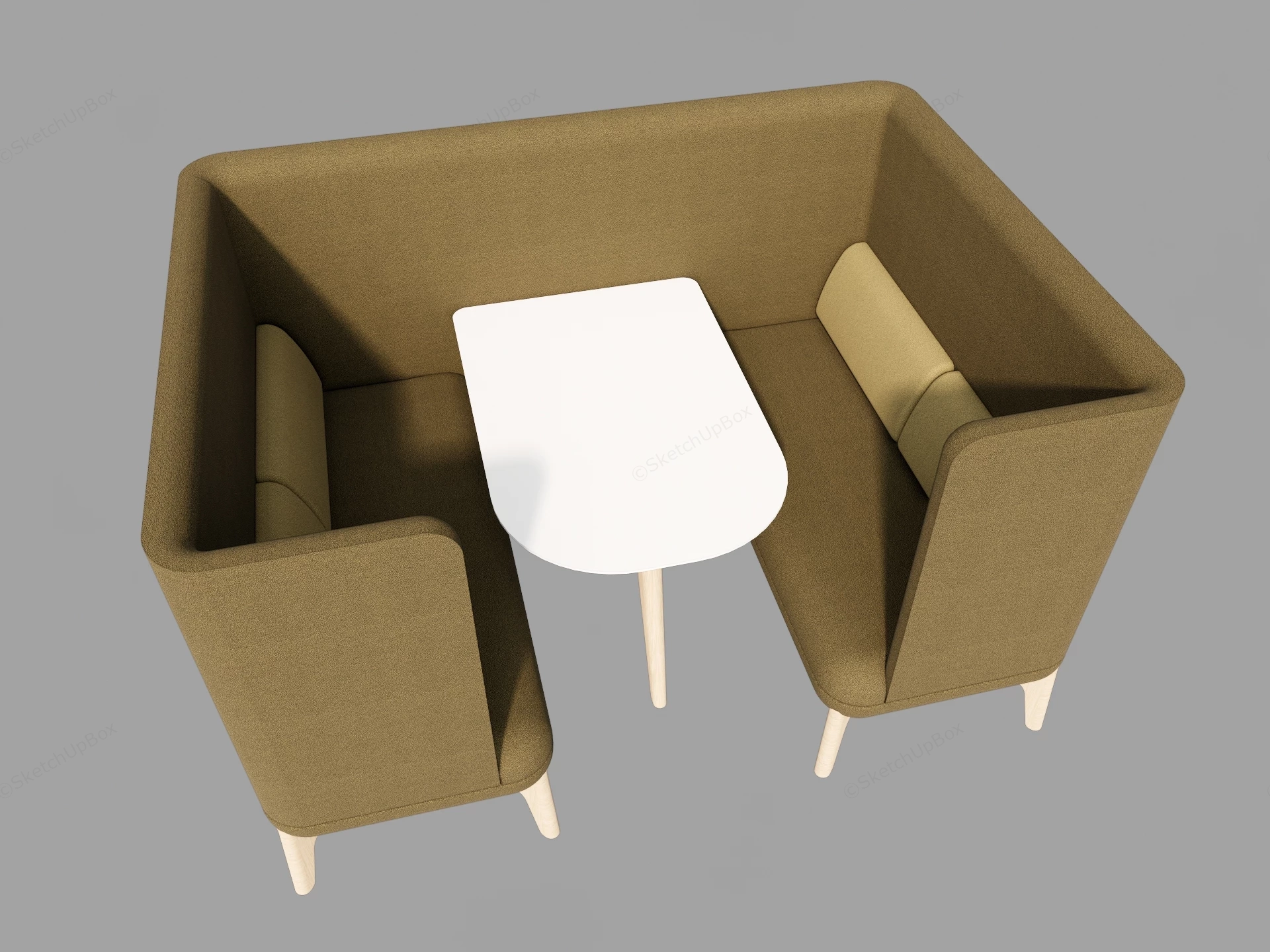 Modern Acoustic Office Meeting Booth & Workstation Pod Sketchup 3D Model Preview - SketchupBox