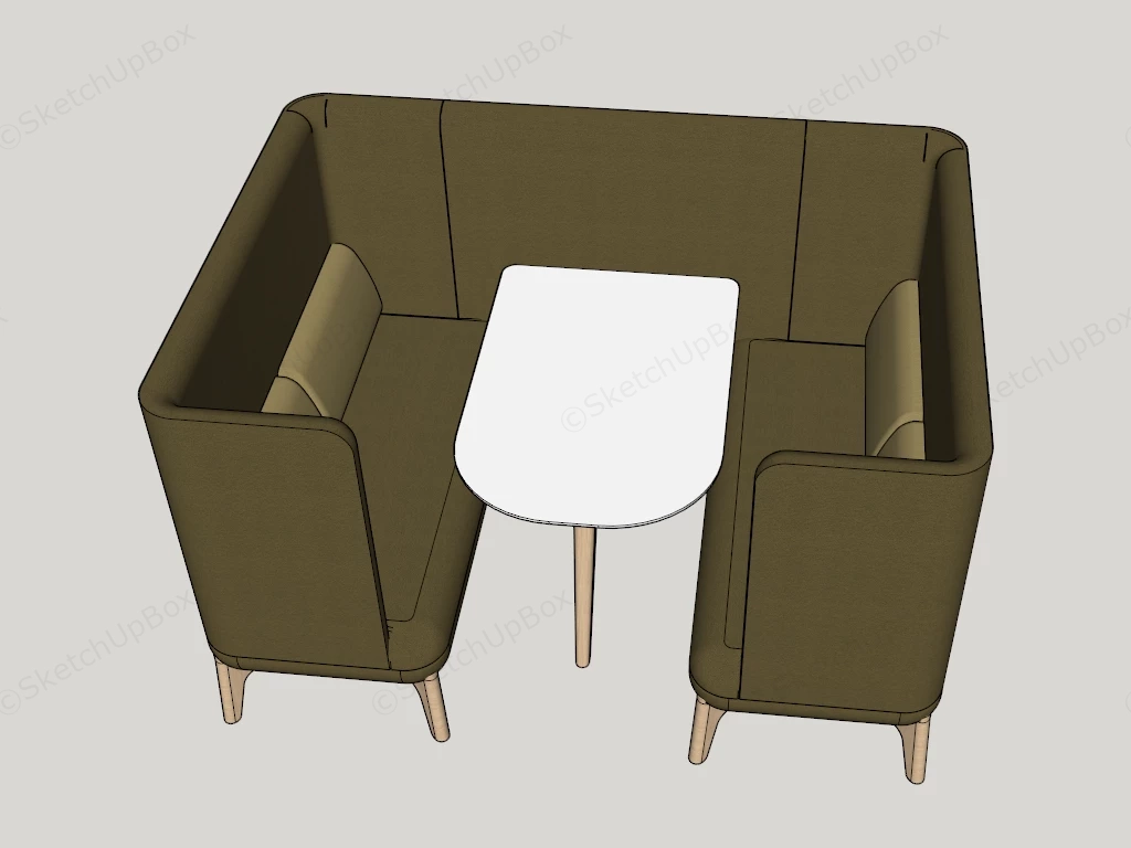 Modern Acoustic Office Meeting Booth & Workstation Pod Sketchup 3D Model Preview - SketchupBox