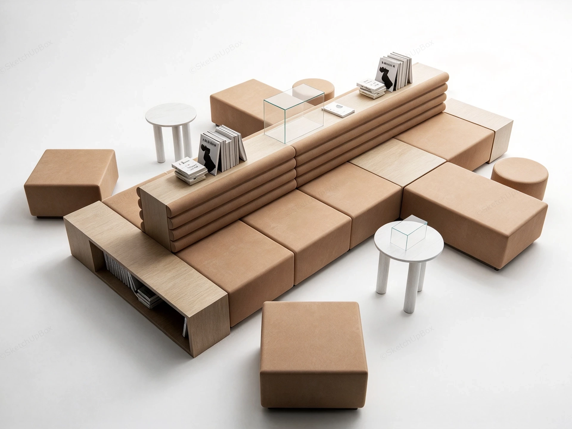 Modern Modular Lounge Sofa Island Seating System Sketchup 3D Model Preview - SketchupBox