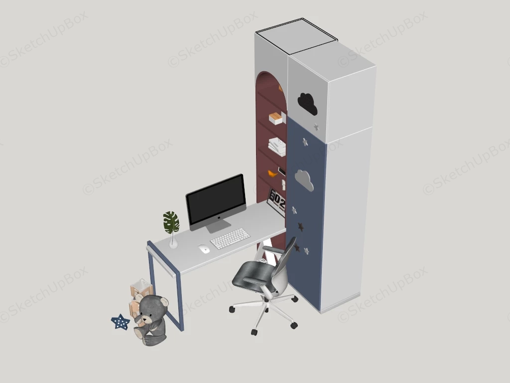 Modular Kids' Study Station Sketchup 3D Model Preview - SketchupBox