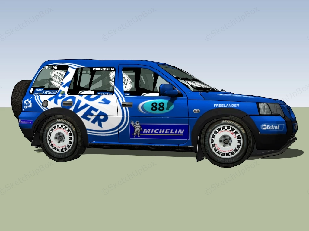 Rally Spec Land Rover Freelander SUV Sketchup 3D Model Preview - SketchupBox