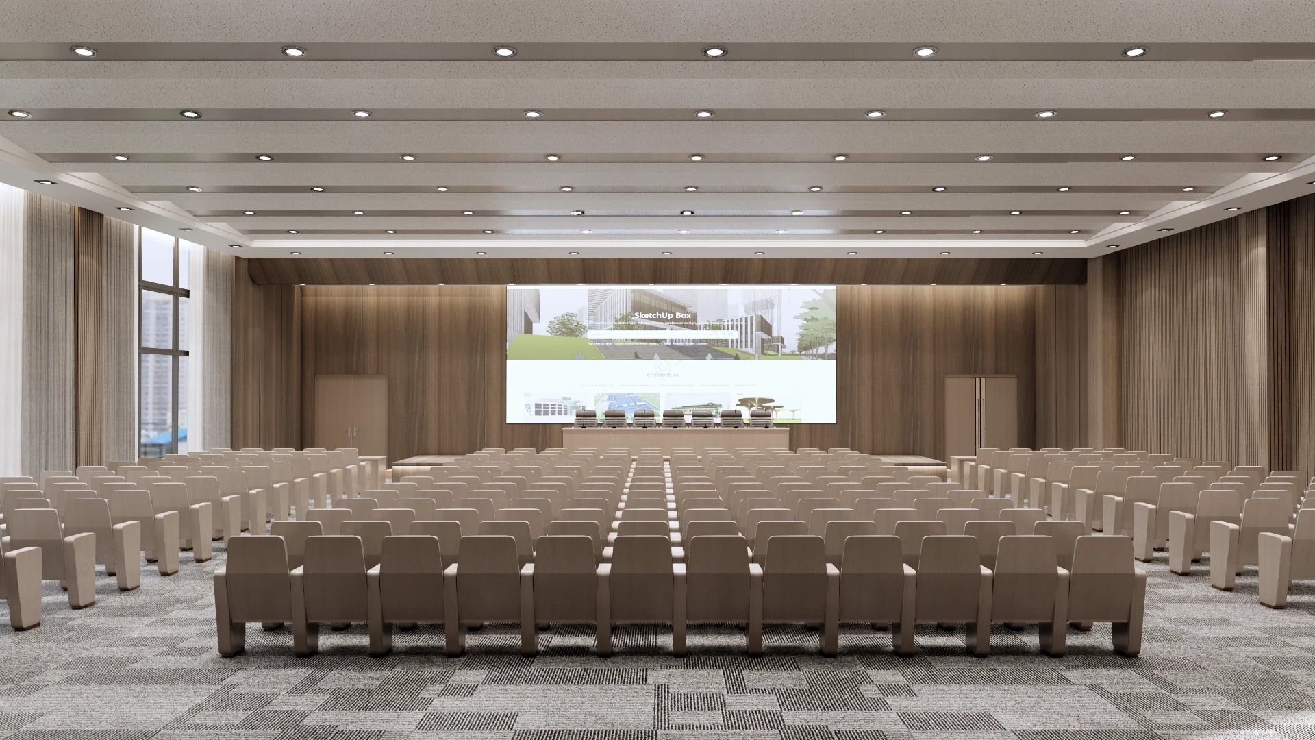 Modern Executive Auditorium & Conference Hall Sketchup 3D Model Preview - SketchupBox