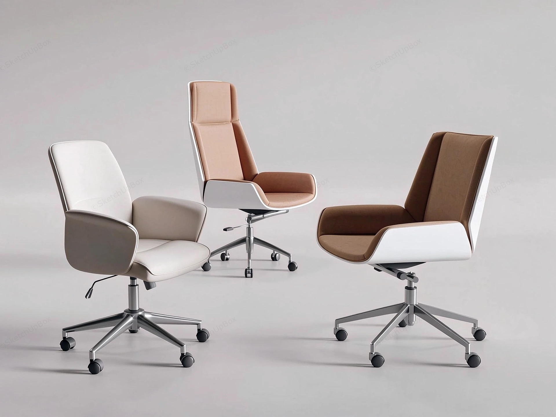 Modern Two Tone Executive Office Chairs Sketchup 3D Model Preview - SketchupBox