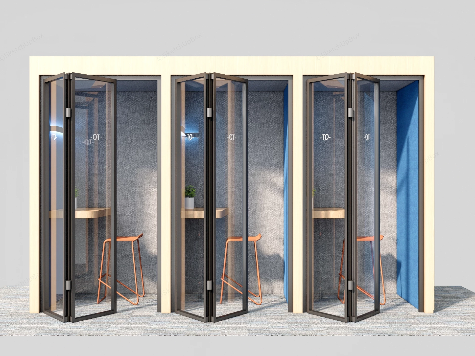Acoustic Office Phone Booths Sketchup 3D Model Preview - SketchupBox