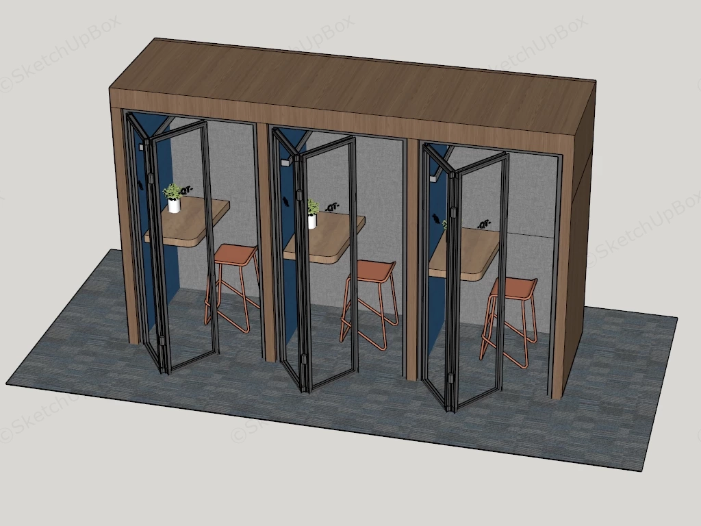 Acoustic Office Phone Booths Sketchup 3D Model Preview - SketchupBox