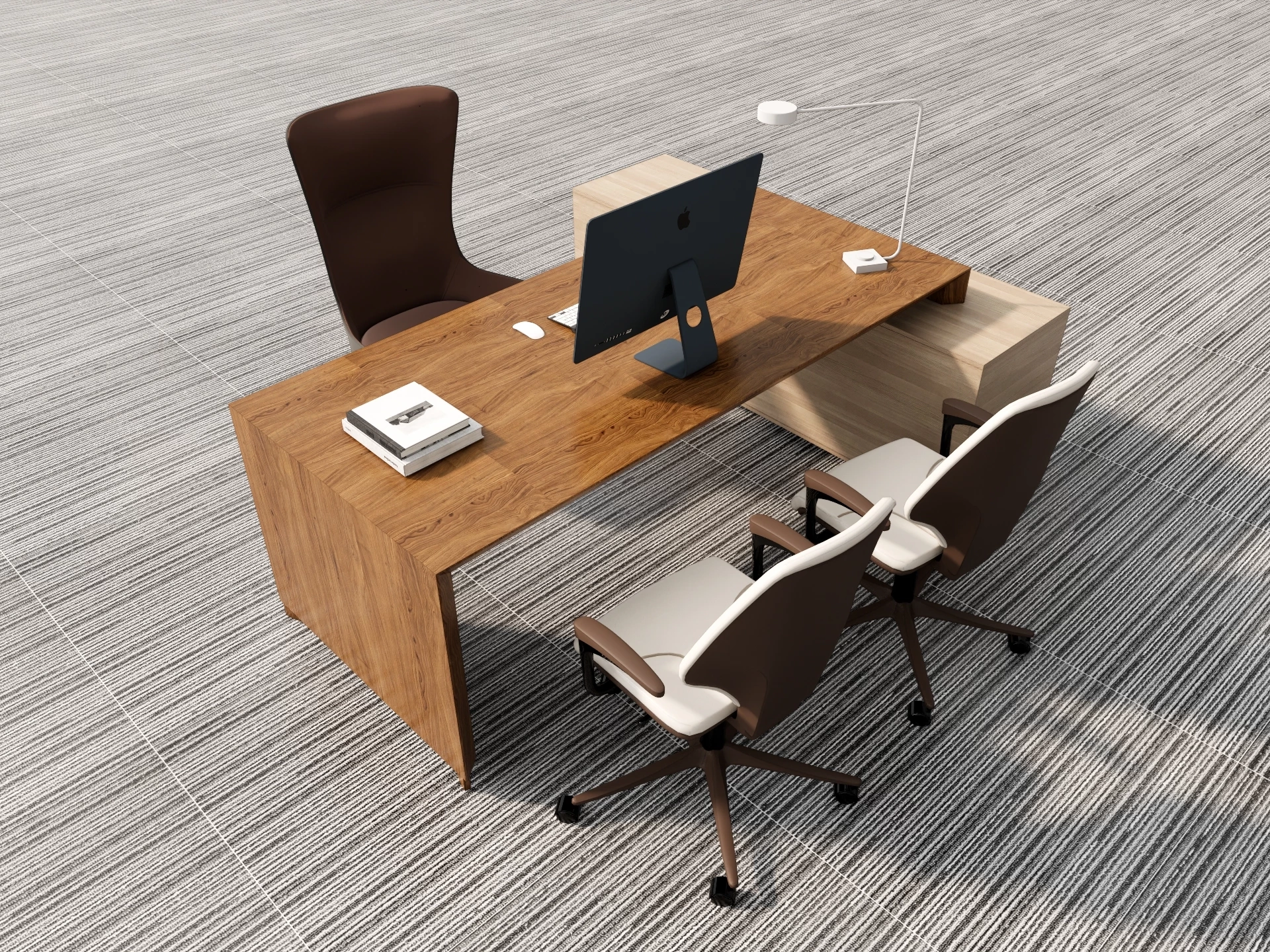 Executive Office Workstation Sketchup 3D Model Preview - SketchupBox