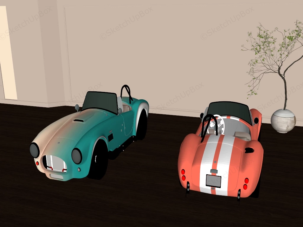 Vintage Roadster Toy Cars Sketchup 3D Model Preview - SketchupBox