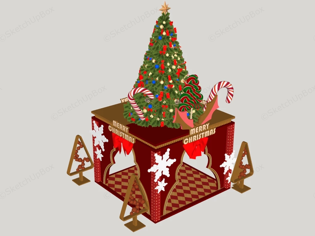 Festive Christmas Atrium Installation Sketchup 3D Model Preview - SketchupBox
