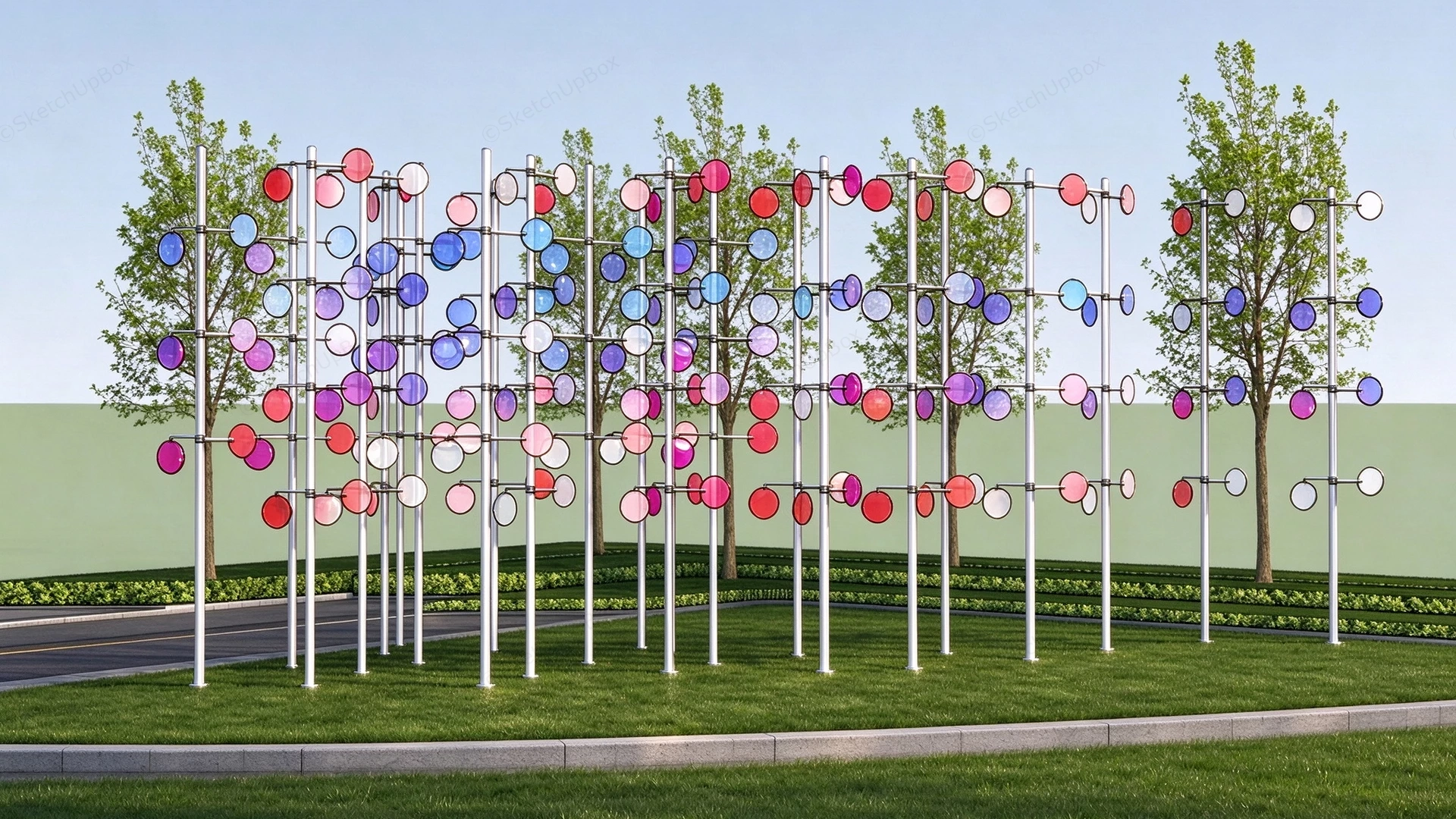 Kinetic Circular Panel Art Installation Sketchup 3D Model Preview - SketchupBox