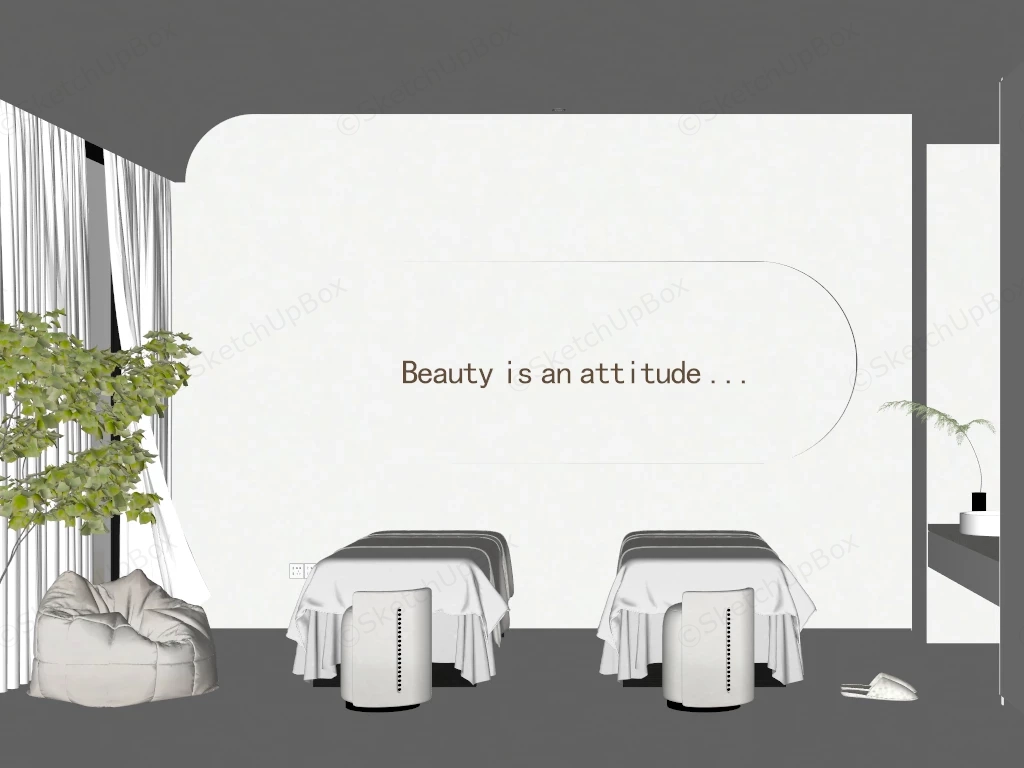 Modern Minimalist Spa Treatment Room Sketchup 3D Model Preview - SketchupBox