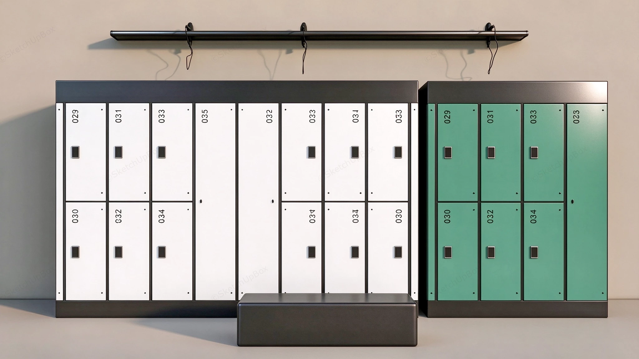 Commercial Gym Locker System Sketchup 3D Model Preview - SketchupBox