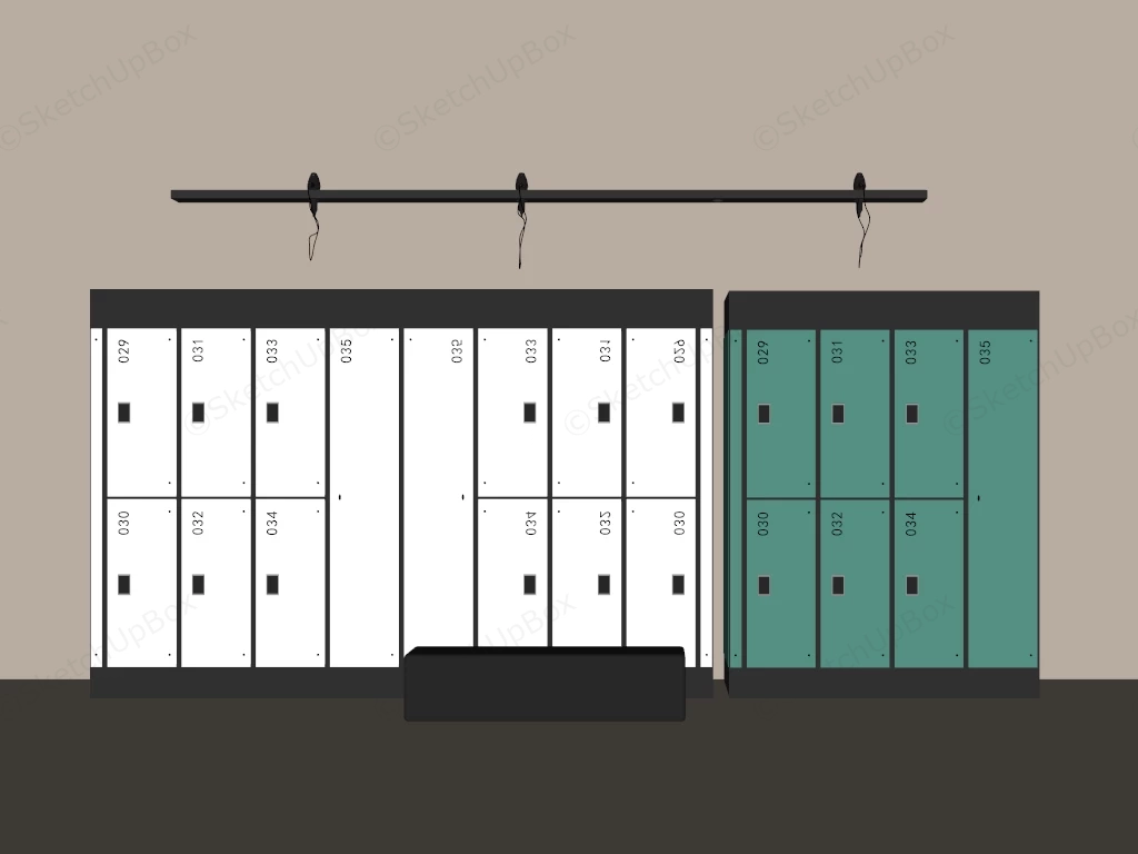 Commercial Gym Locker System Sketchup 3D Model Preview - SketchupBox