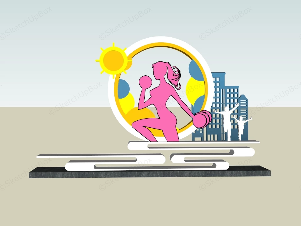 Urban Fitness Public Art Sculpture Sketchup 3D Model Preview - SketchupBox