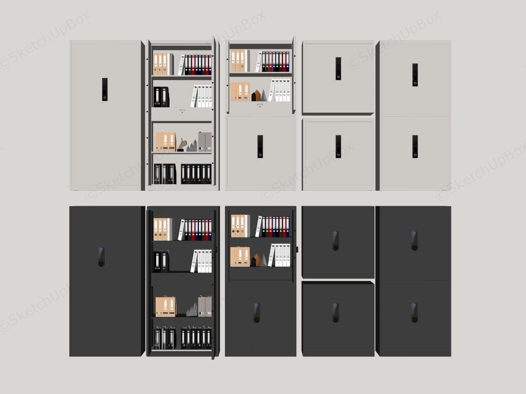 Commercial Secure Filing Cabinets Sketchup 3D Model Preview - SketchupBox