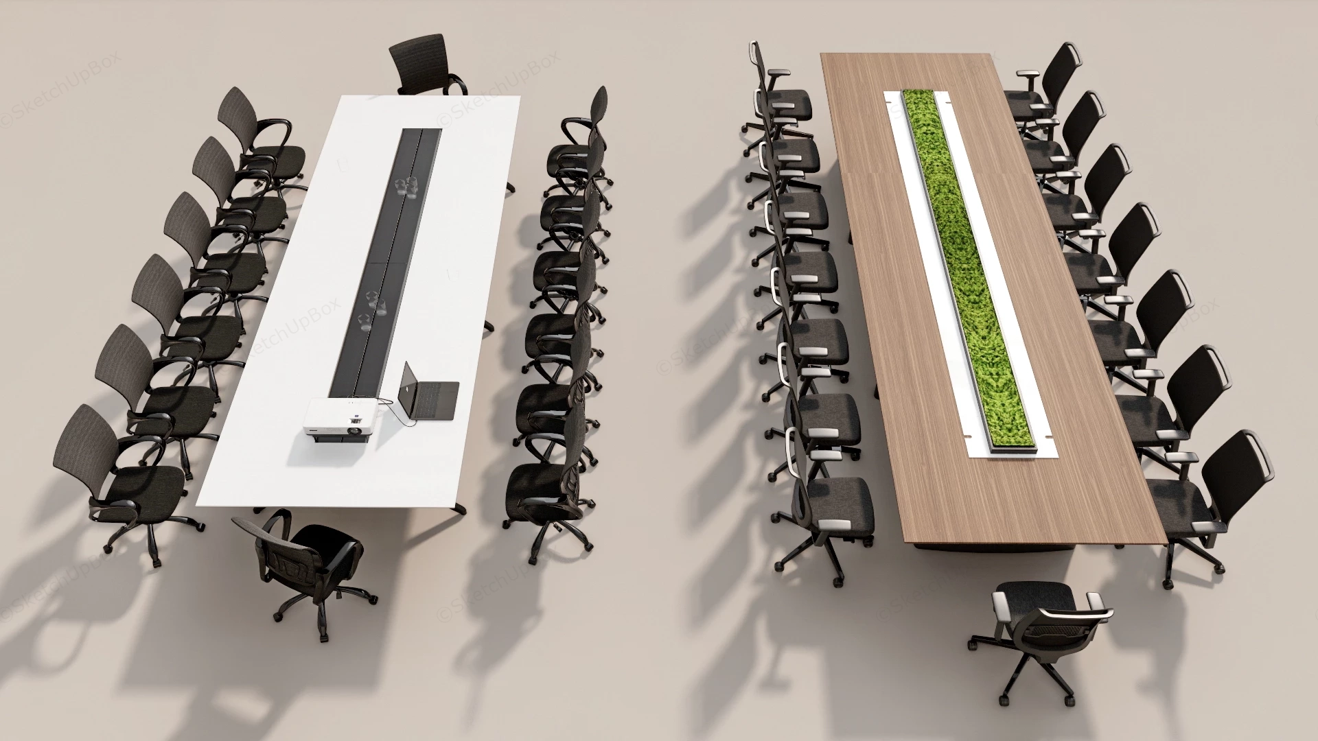 Modern Corporate Conference Table Sets Sketchup 3D Model Preview - SketchupBox