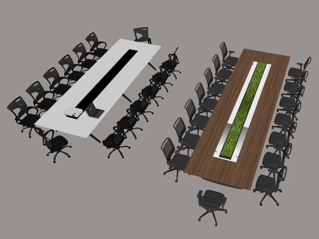 Modern Corporate Conference Table Sets Sketchup 3D Model Preview - SketchupBox