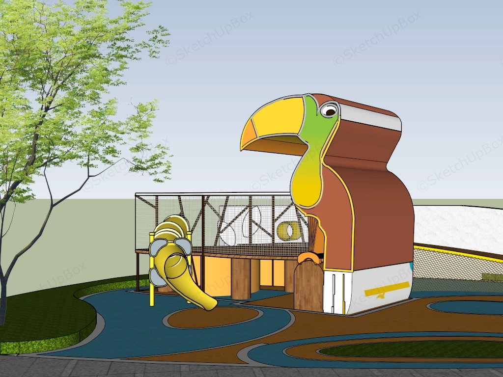 Toucan Themed Children's Playground Sketchup 3D Model Preview - SketchupBox