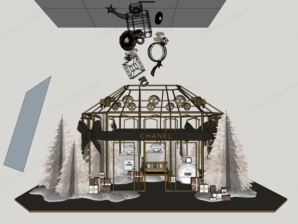 Luxury Holiday Retail Pop Up Display Sketchup 3D Model Preview - SketchupBox