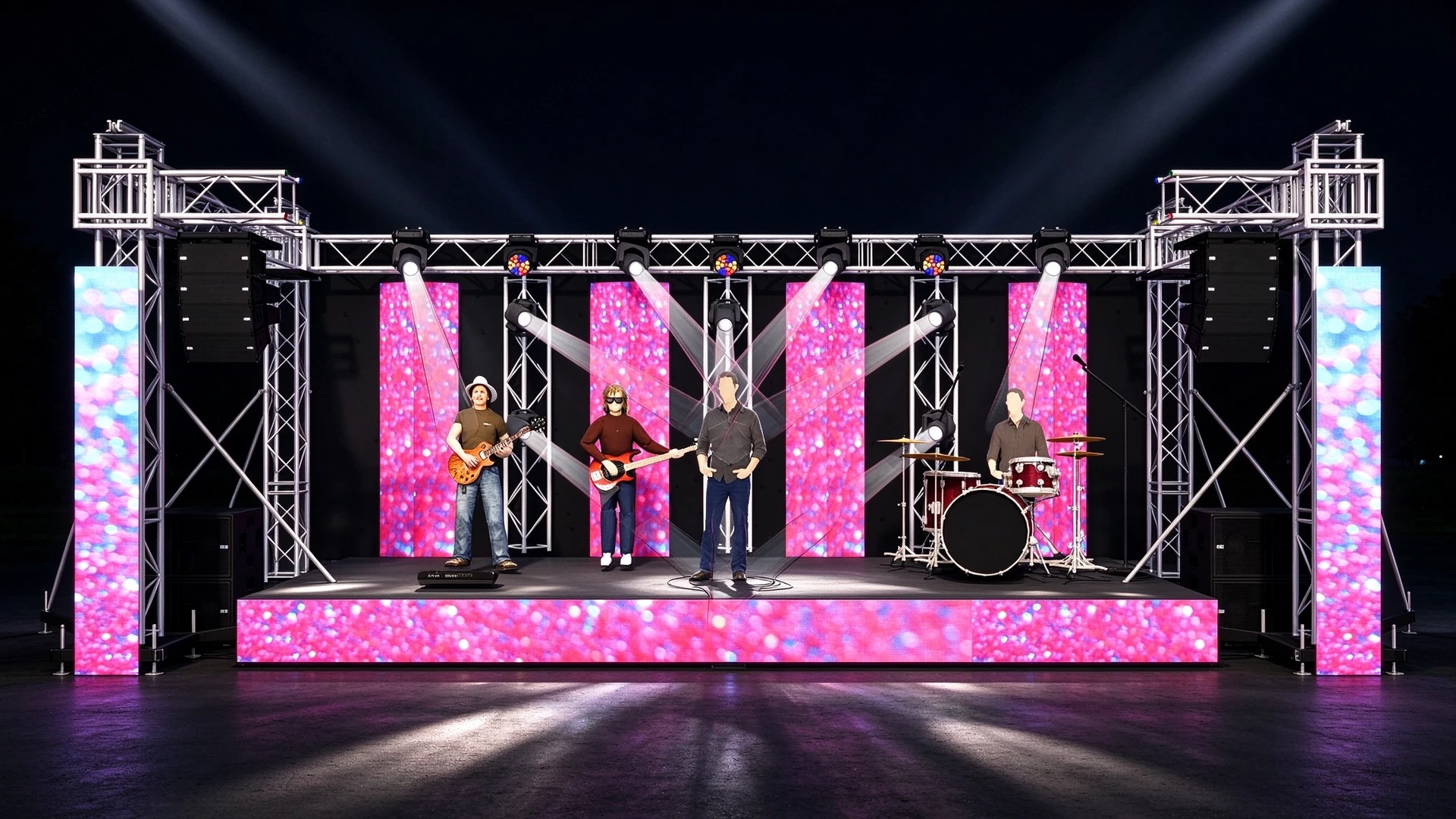 Live Concert Stage And Event Rigging Sketchup 3D Model Preview - SketchupBox