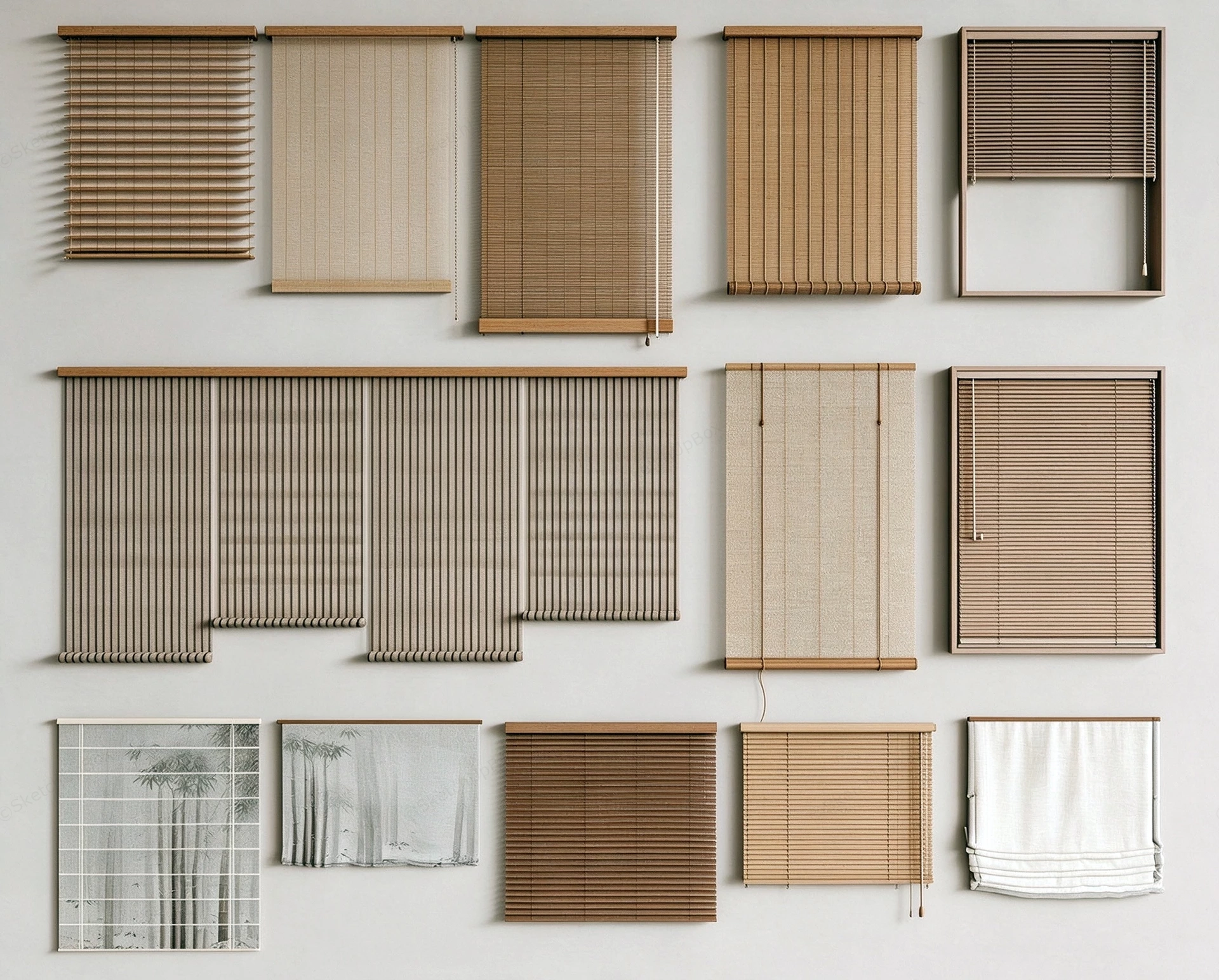 Comprehensive Window Blinds And Shades Collection Sketchup 3D Model Preview - SketchupBox