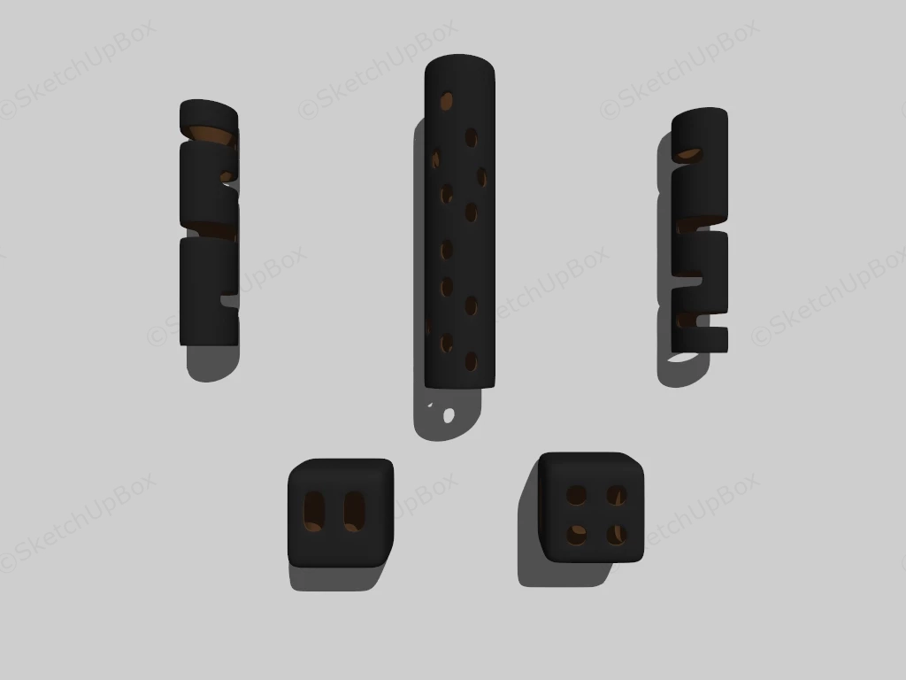 Modern Matte Black Cutout Wall Sconces Sketchup 3D Model Preview - SketchupBox