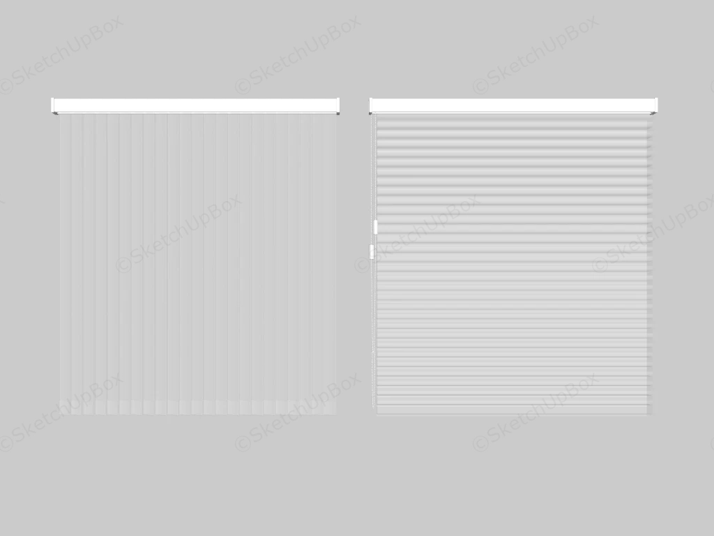 Modern White Window Blinds And Shades Sketchup 3D Model Preview - SketchupBox