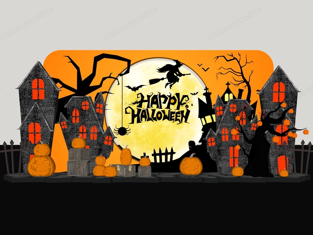 Festive Halloween Event Backdrop Display Sketchup 3D Model Preview - SketchupBox