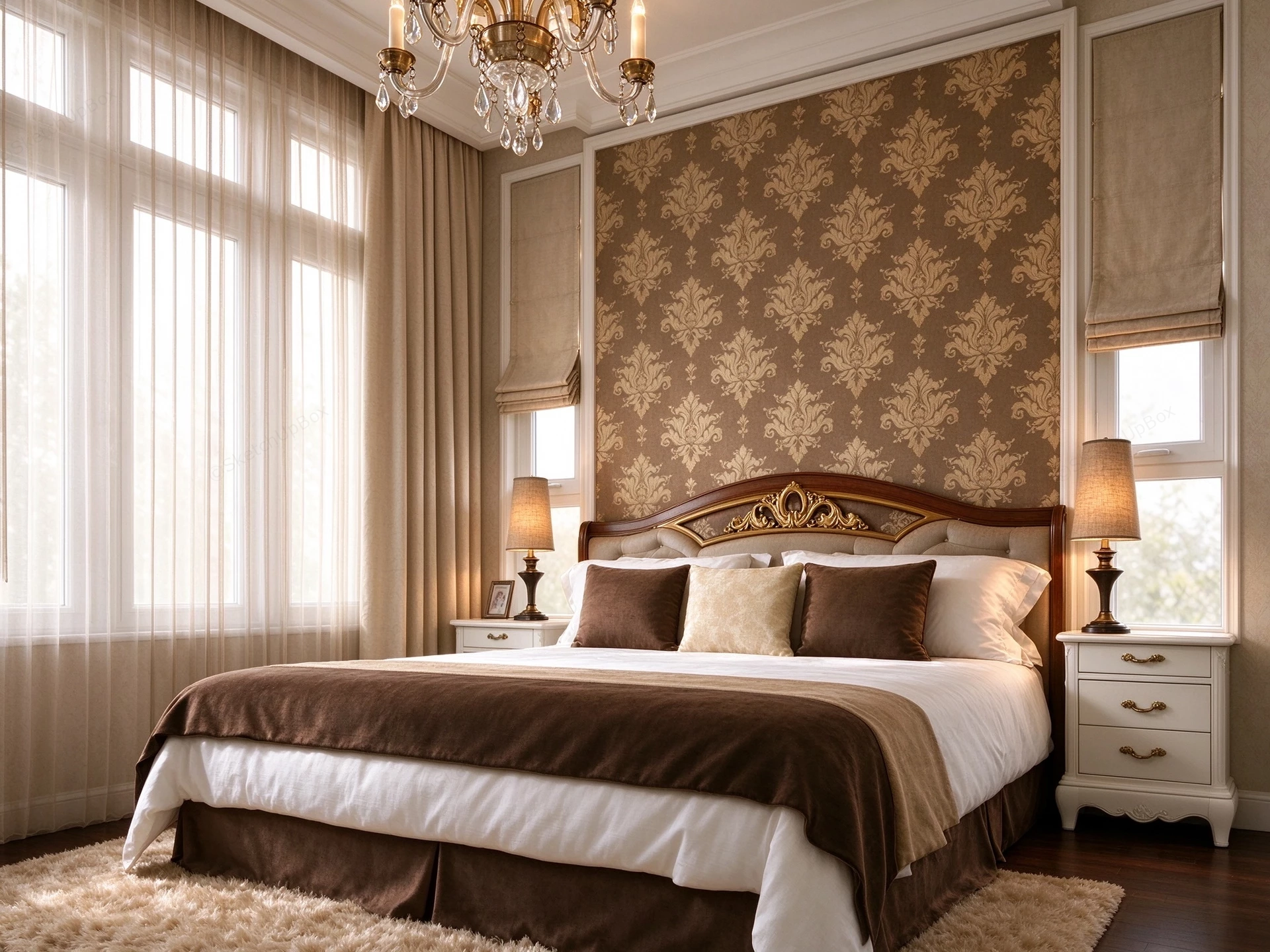 Classic Traditional Master Bedroom Sketchup 3D Model Preview - SketchupBox