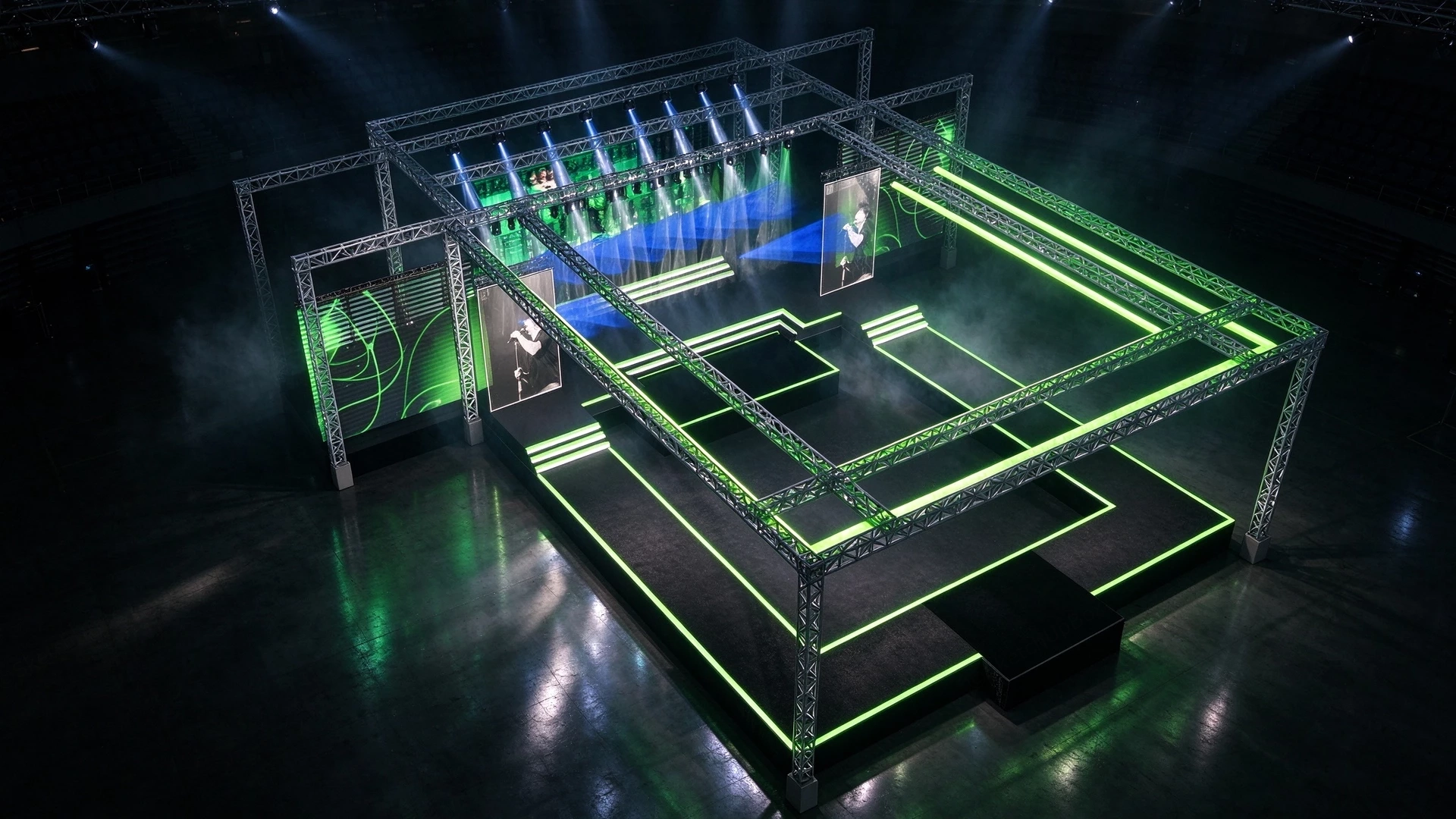 Modern Concert Stage Truss And Lighting System Sketchup 3D Model Preview - SketchupBox