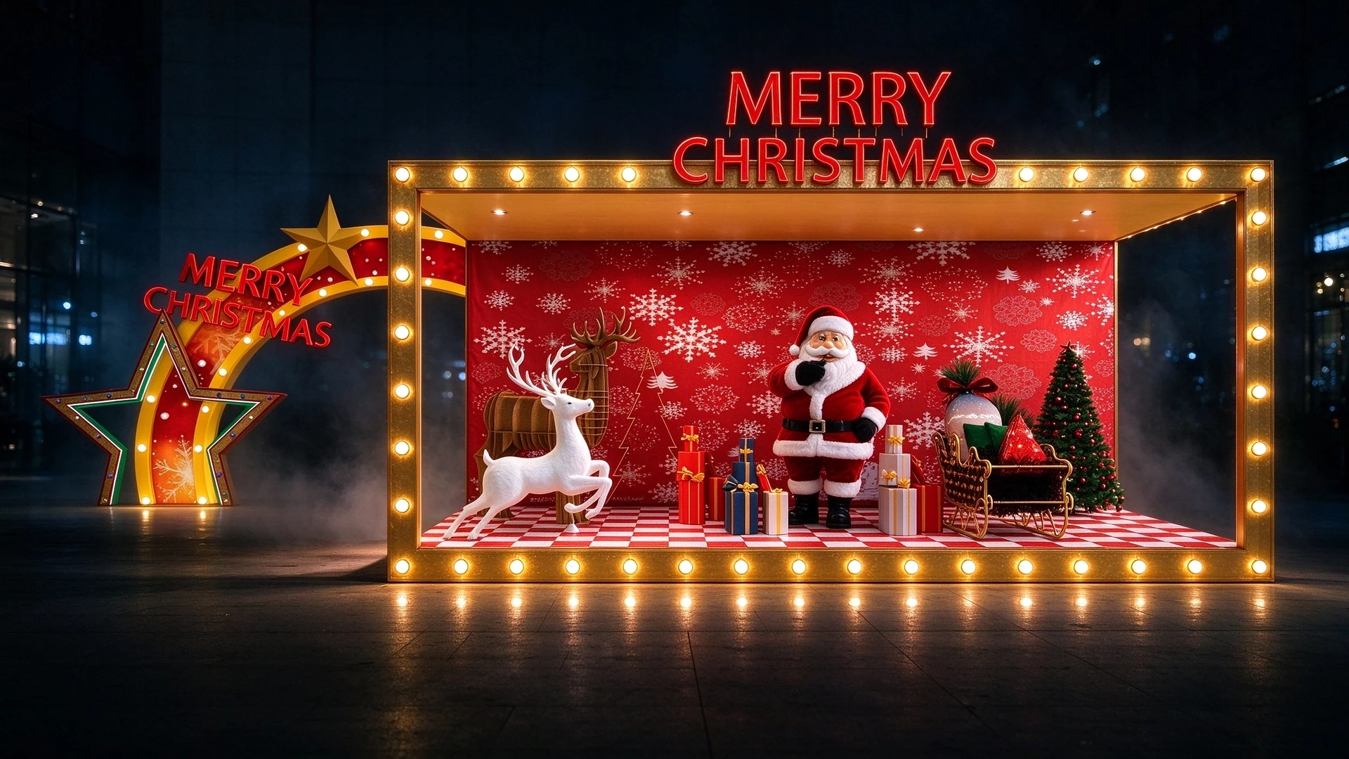 Festive Christmas Holiday Display Booth Sketchup 3D Model Preview - SketchupBox