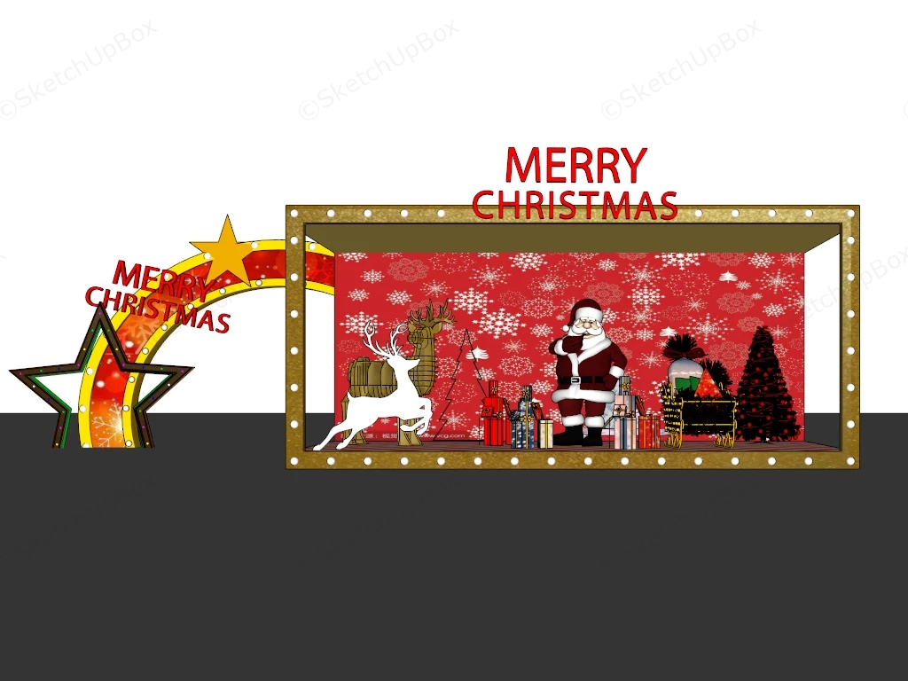 Festive Christmas Holiday Display Booth Sketchup 3D Model Preview - SketchupBox