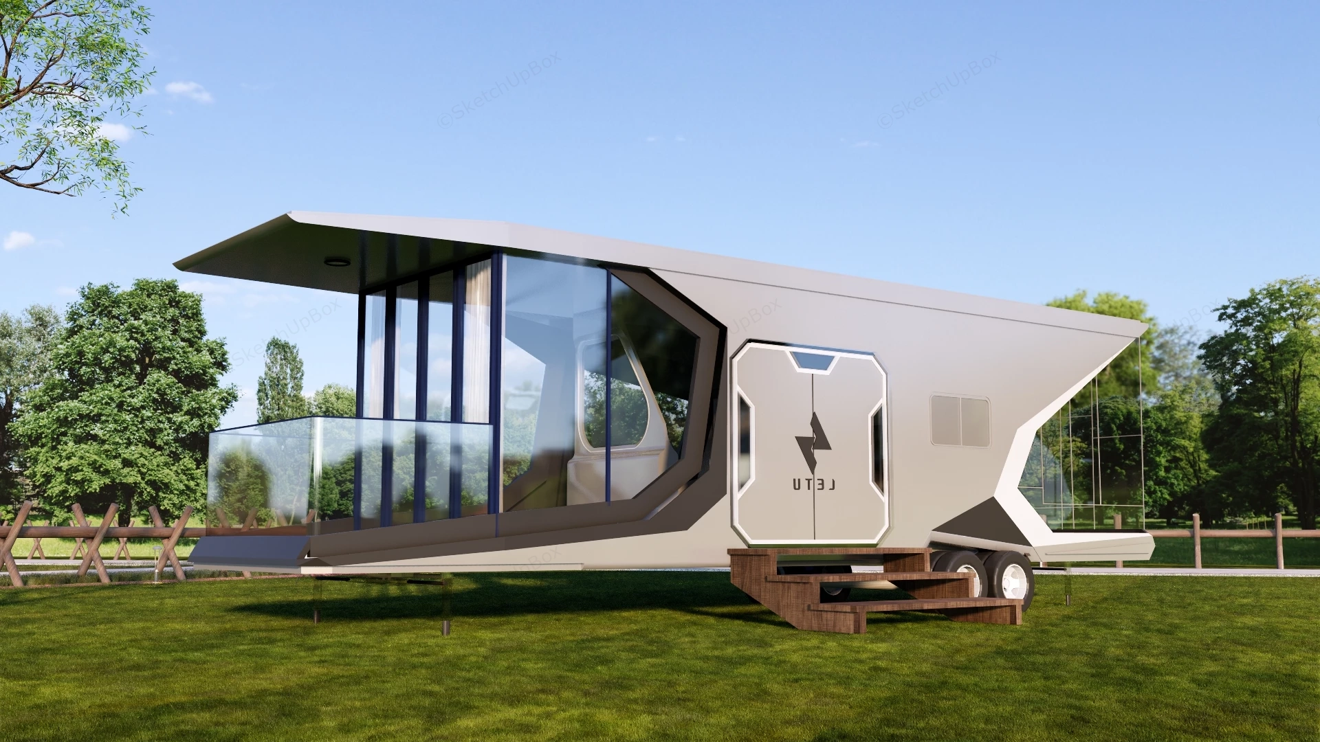Futuristic Space Capsule Mobile Home RV Sketchup 3D Model Preview - SketchupBox