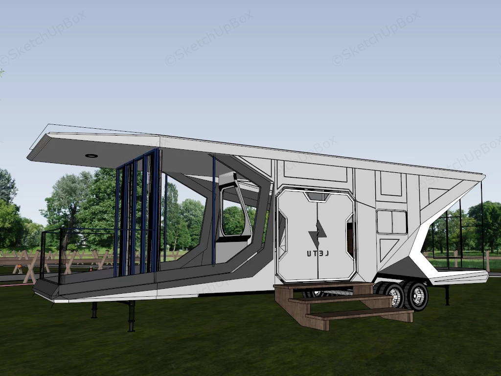 Futuristic Space Capsule Mobile Home RV Sketchup 3D Model Preview - SketchupBox