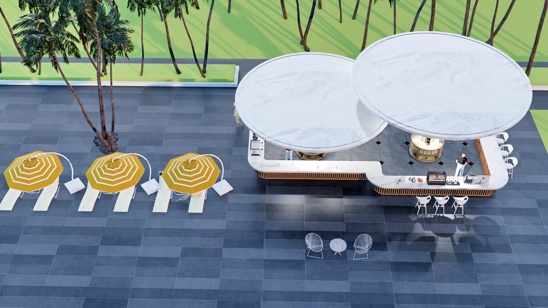 Luxury Resort Poolside Bar And Lounge Sketchup 3D Model Preview - SketchupBox