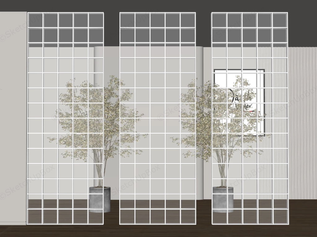 Modern Glass Block Partition Walls Sketchup 3D Model Preview - SketchupBox