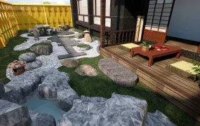 Japanese Patio Rock Garden